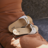 PESCURA HEEL CORK (F) Suede SP Off white
