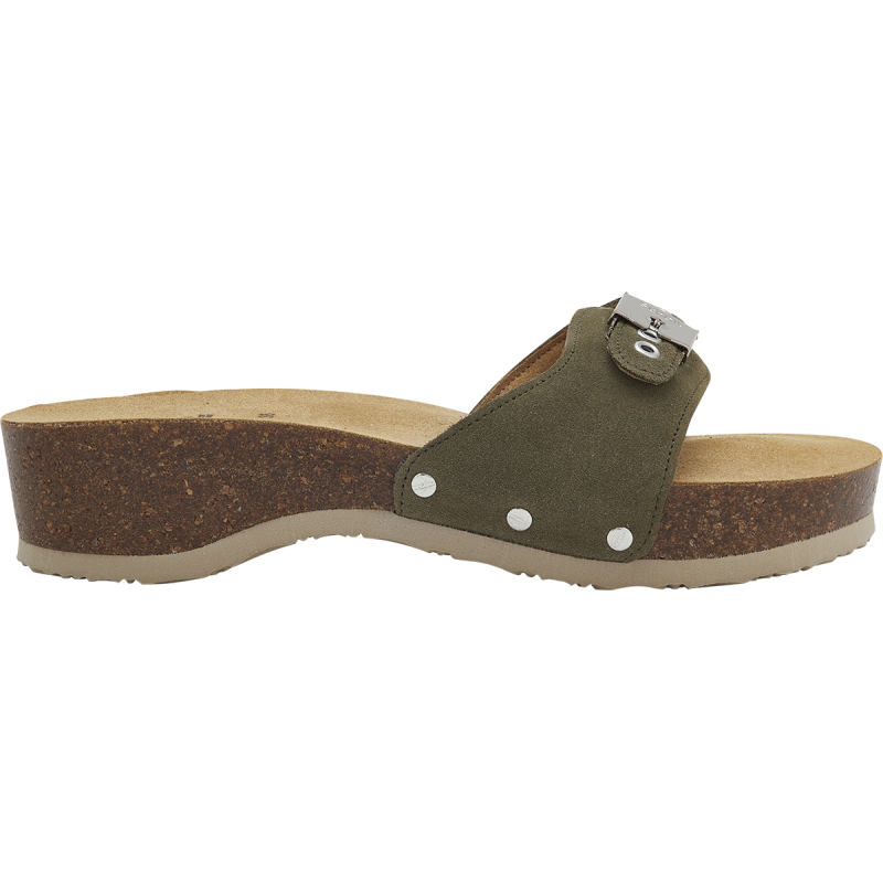PESCURA HEEL CORK (F) Suede SP Khaki