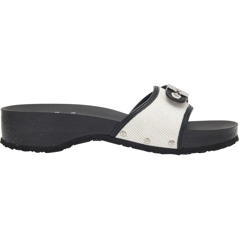 PESCURA HEEL CORK (F) Canvas White/Black