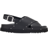 DALIA (F) Leather + Studs Black
