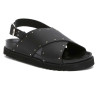 DALIA (F) Leather + Studs Black