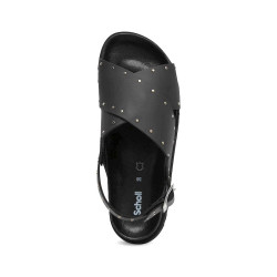 DALIA (F) Leather + Studs Black