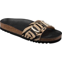 KATHLEEN (F) Printed Leather Zebra Beige/Black