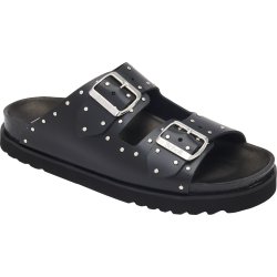 BEATRIZ (F) Leather+Studs Black