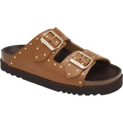 BEATRIZ (F) Leather+Studs Cognac