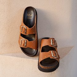 BEATRIZ (F) Leather+Studs Cognac