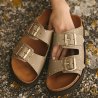 BEATRIZ (F) Leather+Studs Taupe