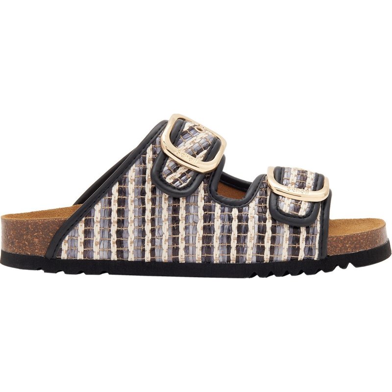 NOELLE (F) Raffia + Leather Bis Black Multi