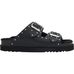 NOELLE STUDS (F) Leather + Studs Black