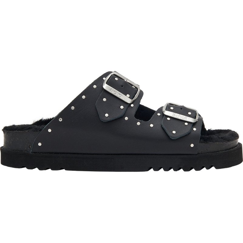 NOELLE STUDS (F) Leather + Studs Black