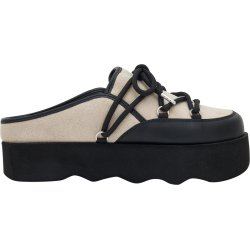 LINDSAY (F) Suede + Leather Black/Off White
