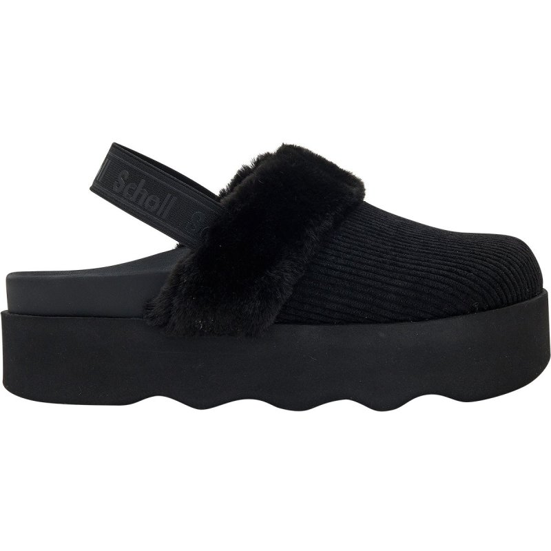 CAREY (F) Corduroy + Synthetic Fur Black