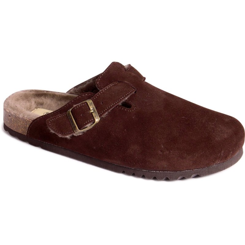 OLIVIER (H) Suede Bis / Sheepskin Dark Brown
