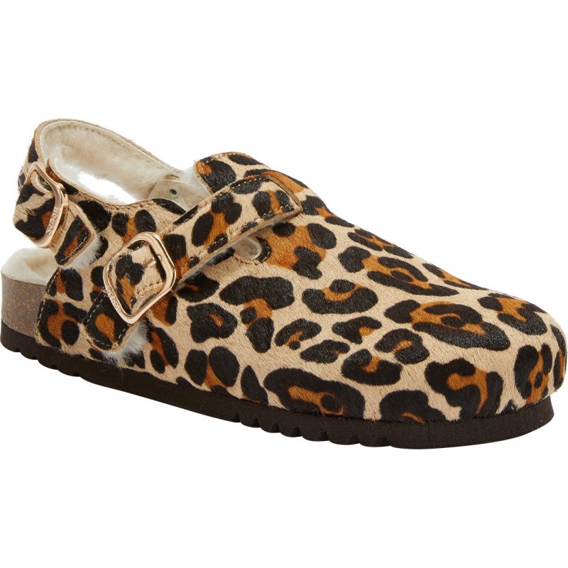 FAE BACKSTRAP (F) Pony Leather / Sheepskin Leopard