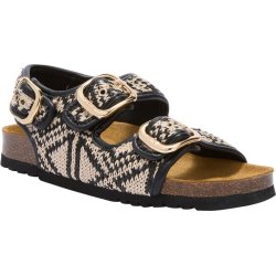 PACK 14 NOELLE BACKSTRAP (F) TEXTILE RAPHIA OFF WHITE/BLACK