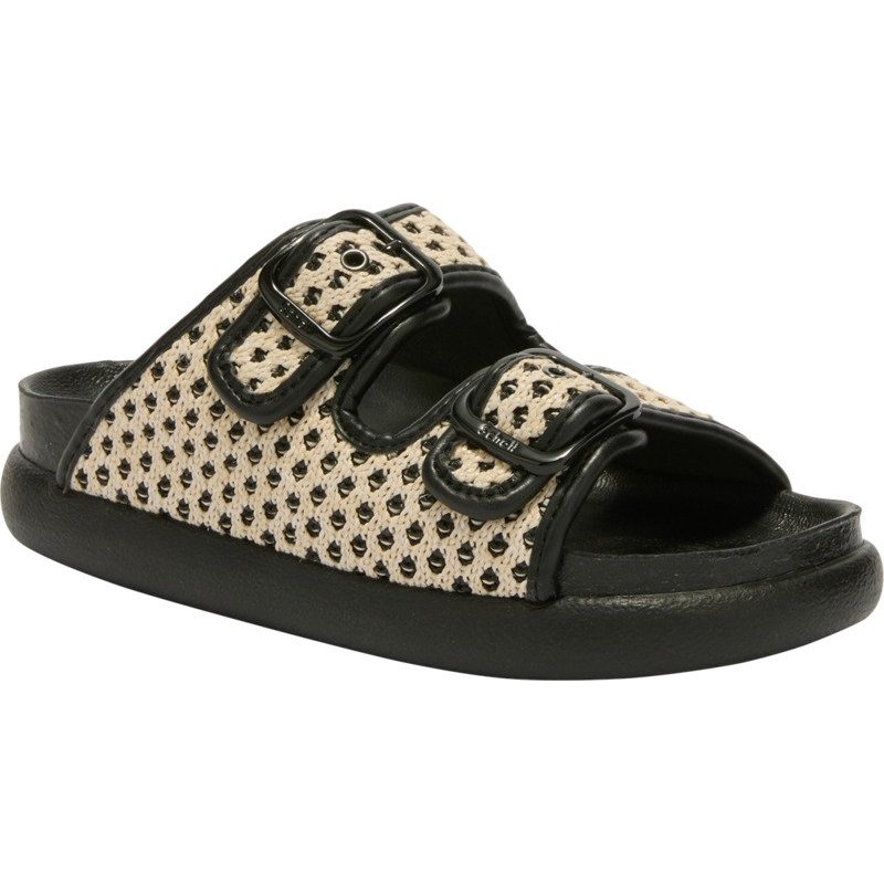 PACK 9 NOELLE CHUNKY (F) TEXTILE RAPHIA WHITE/BLACK