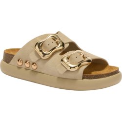 FLORA 2 STRAPS CHUNKY (F) CUIR SUEDE OFF WHITE