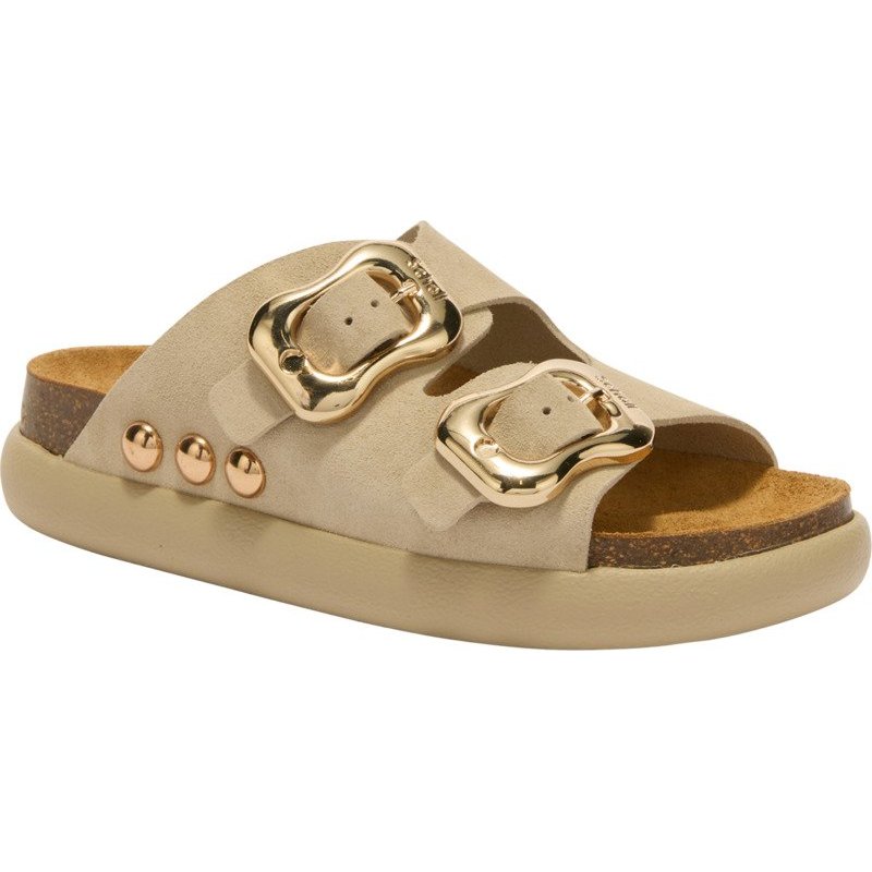 PACK 14 FLORA 2 STRAPS CHUNKY (F) CUIR SUEDE OFF WHITE