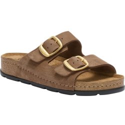 BORA 2 BUCKLES (F) CUIR SUEDE CACAO