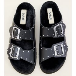 NOELLE STUDS (F) Leather + Studs Black