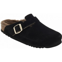 FAE Suede Bis/ Sheepskin Black